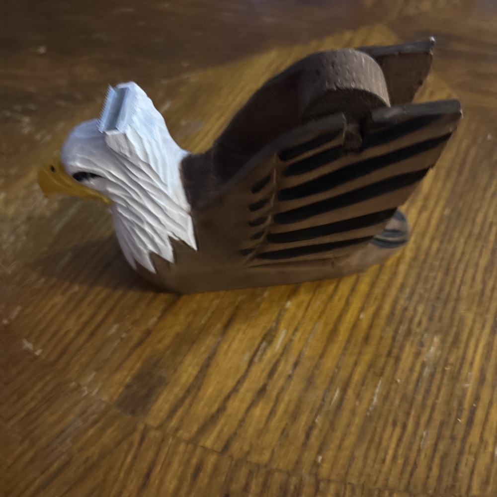 Handcrafted Wooden Eagle Head Tape Dispenser - Picture 5 of 6